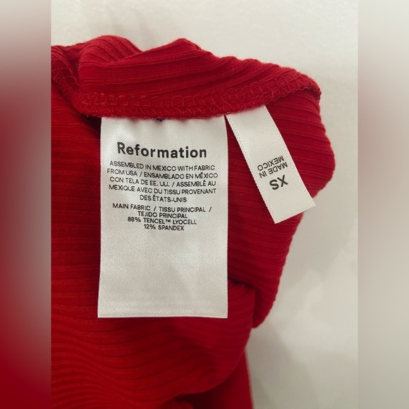 Reformation Canyon Red Square Neck Knit Top Size XS - Picture 5 of 6